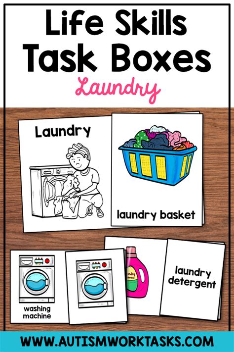 Life Skills Task Boxes Laundry Vocabulary Life Skills Classroom