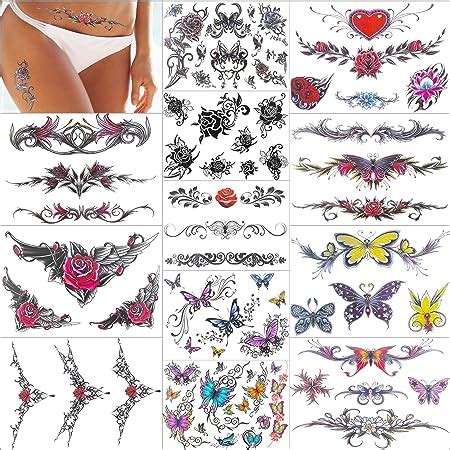Amazon Com OIIKI Sheets Temporary Tattoos For Women Fake Tattoos Stickers Butterfly