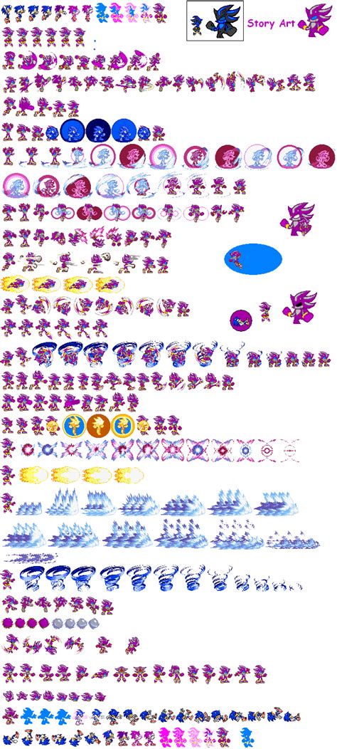 Full Power Vics Darkspine Sonic Sprite Sheet By Furytheflamehog727 On