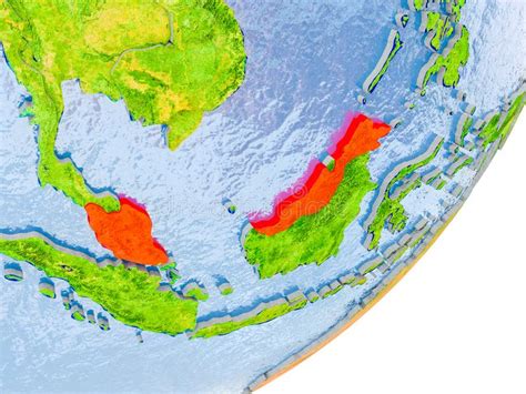 Map Of Malaysia On Earth Stock Photo Image Of Malaysia 107003572