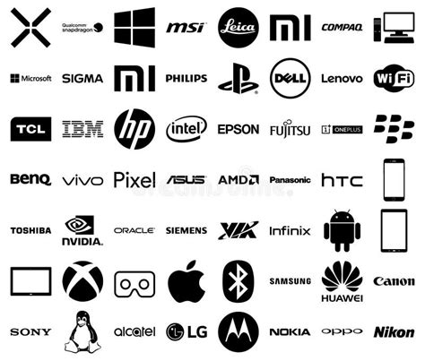 Logotipos De La Empresa De Tecnología Foto De Archivo Editorial