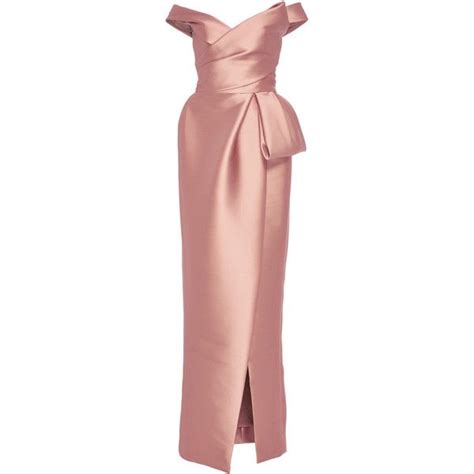 off the shoulder tulip gown moda operandi €5 400 liked on polyvore featuring dresses… pink