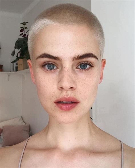 xlykl7mzhi girls with shaved heads shave my head bald girl model face grunge