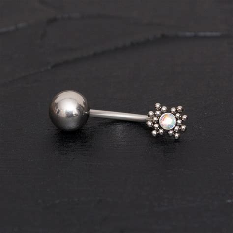 Titanium Belly Button Ring Cz Implant Grade Navel Ring Belly Etsy