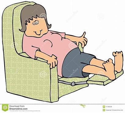 Recliner Woman Chair Tired Clip Exhausted Graphic