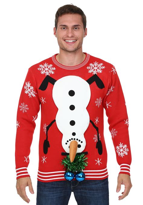 Snowman Balls Ugly Christmas Sweater Adult Christmas Sweaters