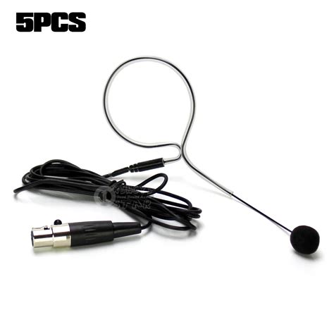 5pcs Mini Xlr 4 Pin Ta4f Single Earhook Headworn Mic Headset Microphone