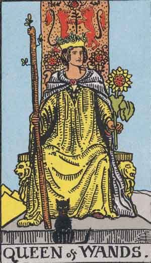 Without even reading the meanings, you might already have an idea of who it may be. Tarot Card by Card - Queen of Wands - The Tarot Lady