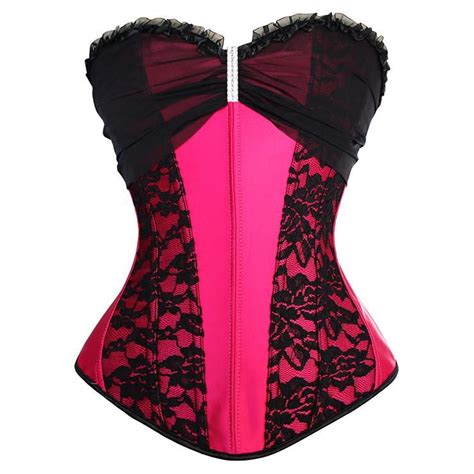 atomic hot pink rhinestone brooch overbust corset pink corset corsets and bustiers overbust
