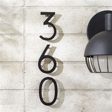 Modern House Numbers For Outside With Black Floating Mount 0 9 Black