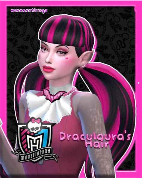 Mh Draculauras Hair Cc Mooneonnature Draculaura Sims 4 Sims Cc