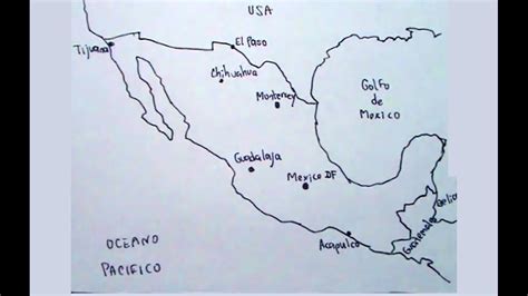 Aprende A Dibujar El Mapa De México Con Las Ciudad Principales Youtube