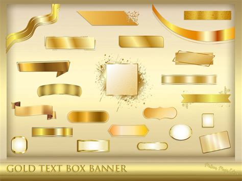 Gold Text Box Banner Gold Banner Gold Ribbon Gold Label Golden Frame
