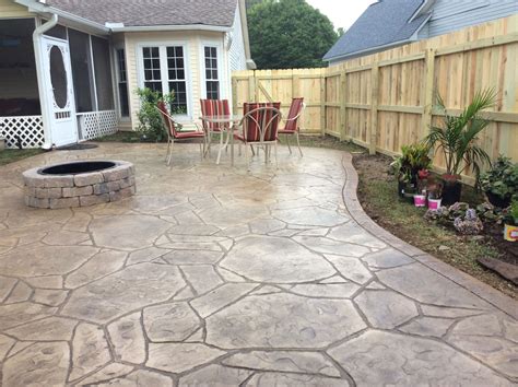 Jazz Up Your Patio With A Pressed Concrete Patio Patio Designs