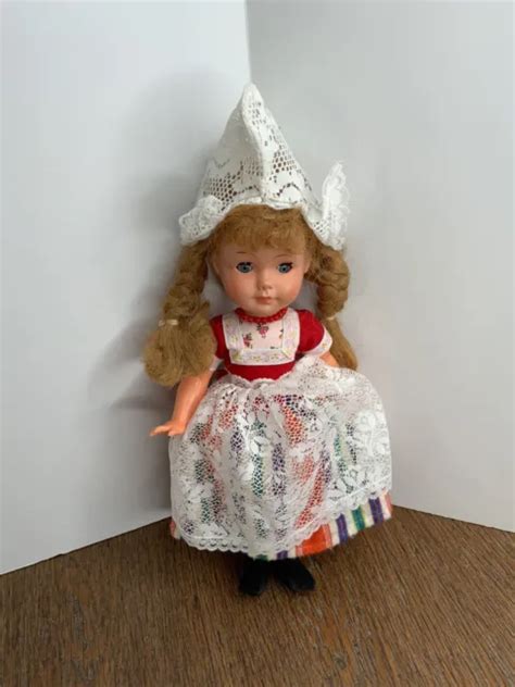 Vintage Holland Traditional Dutch Girl Doll Milkmaid Sleepy Eyes Braids 10” 1030 Picclick