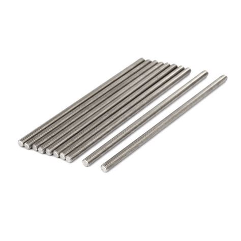 10pcs M8 X 200mm 125mm Pitch 304 Stainless Steel Fully Threaded Rods