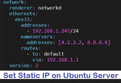 How To Set Static IP Address On Ubuntu Server