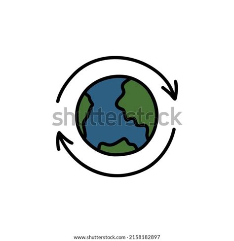 Earth Doodle Icon Vector Illustration Stock Vector Royalty Free