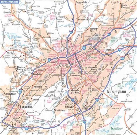 City Center Map Of Birmingham Mapsofnet
