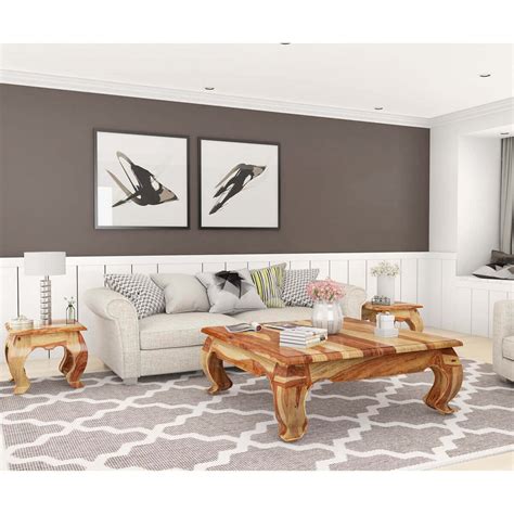 Best prices & largest inventory. Halfeti Contemporary Rustic Solid Wood 3 Piece Opium ...
