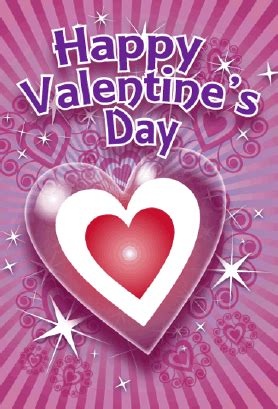 This Sparkling Nested Hearts Valentines Card features three hearts nested inside one ...