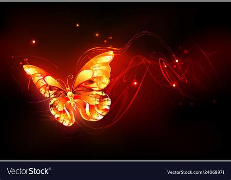 Flying Fire Butterfly Royalty Free Vector Image