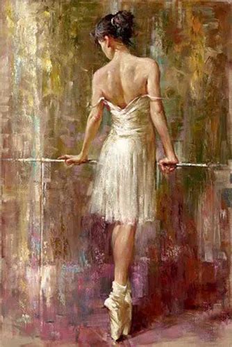 Oil Painting Female Portrait Young Ballet Girl Purity Ballerina Hand