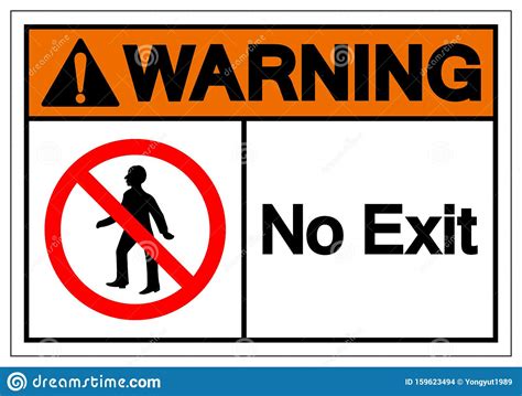 Warning No Exit Symbol Sign Vector Illustration Isolate On White