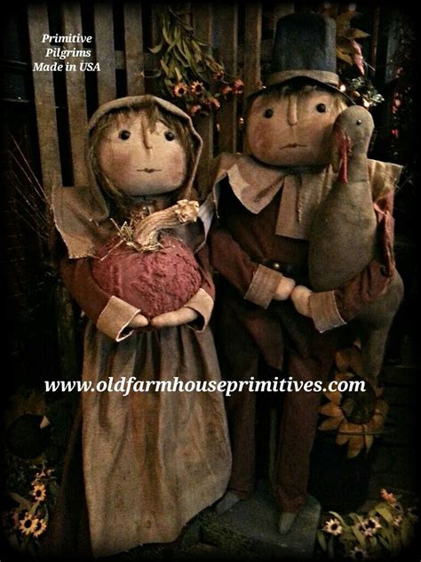Primitive Pilgrim Fall Harvest Dolls Made In Usa Primitive Doll