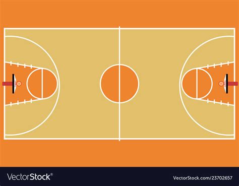 Isolated Aerial View Of A Basketball Court Vector Image