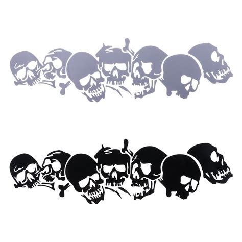 22 8 6 7cm skull vinyl car stickers motorcycle decals car styling accessories fashion black
