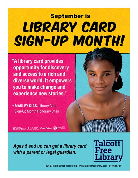 September Is Library Card Sign Up Month Promos All Month Long
