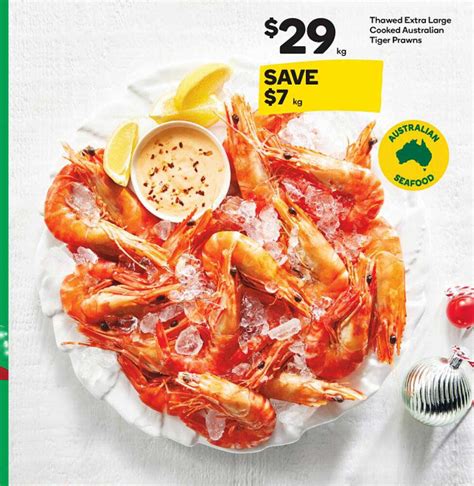 Thowed Extro Large Cooked Australian Tiger Prawns Offer At Woolworths