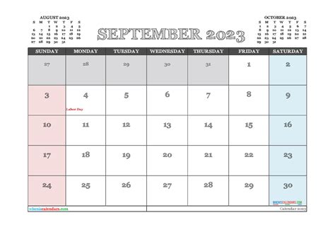 Blank September 2023 Calendar Printable Free Mobila Bucatarie 2023