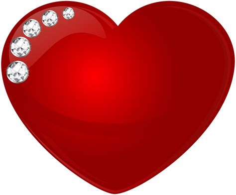 Heart With Diamonds Transparent Clip Art Image