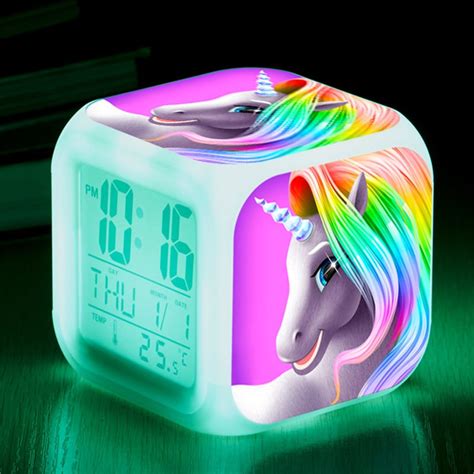 7 Color Changing Digital Unicorn Clock Unilovers
