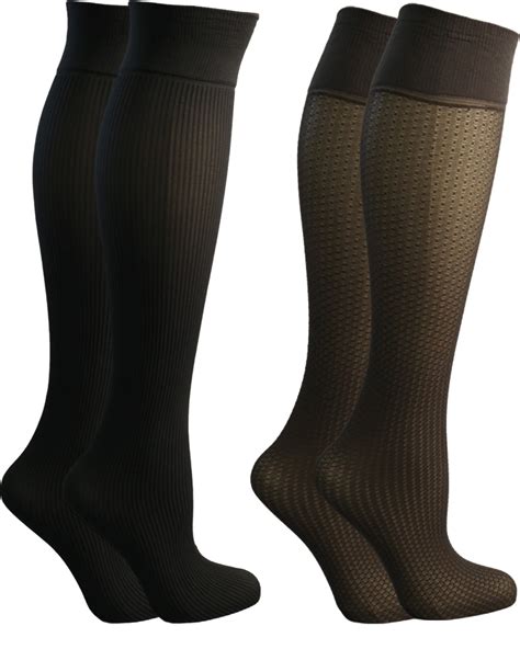 2pk Dr Scholls For Her Womens Fashion Fit Knee High Trouser Socks