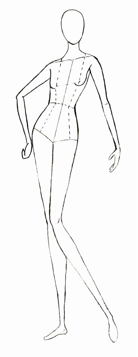 Fashion Model Outline Coloring Pages