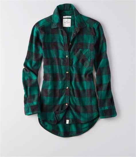 Green Flannel Love Ae Tøj