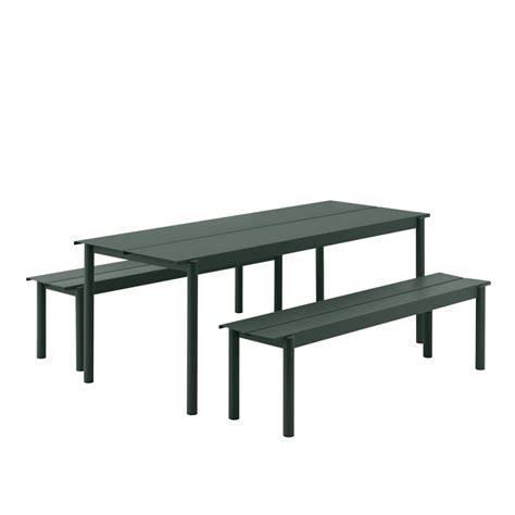 Maybe you would like to learn more about one of these? Muuto Linear Steel Dark Green Bench 170 cm, Hagemøbel ...
