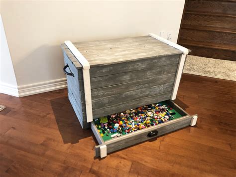 Build a Toy Chest with a Secret LEGO Drawer | Wood toy chest, Toy chest, Kids toy chest