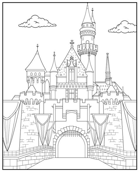 Disneyland Castle Coloring Page Sheet
