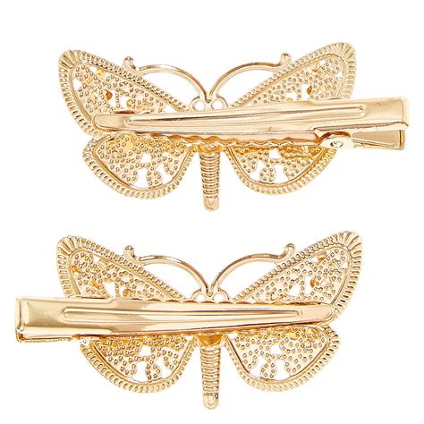 Reviews (0) reviews there are no reviews yet. Gold Filigree Butterfly Hair Clips | Icing US