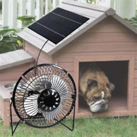 Solar Powered Fan Mini Ventilator For Dog House Greenhouse Chicken