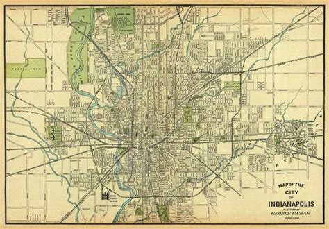 Indianapolis Map Old Map Of Indianapolis Print Two Versions