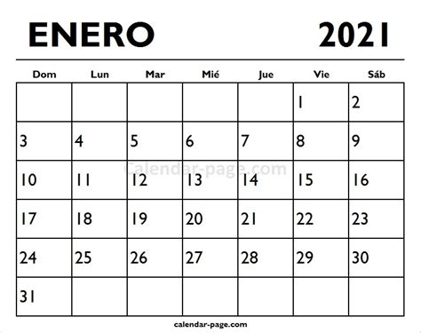 Calendario Enero 2021 Para Imprimir Calendario Jul 2021