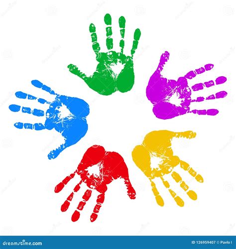 Colored Hands Stock Illustrations 12619 Colored Hands Stock