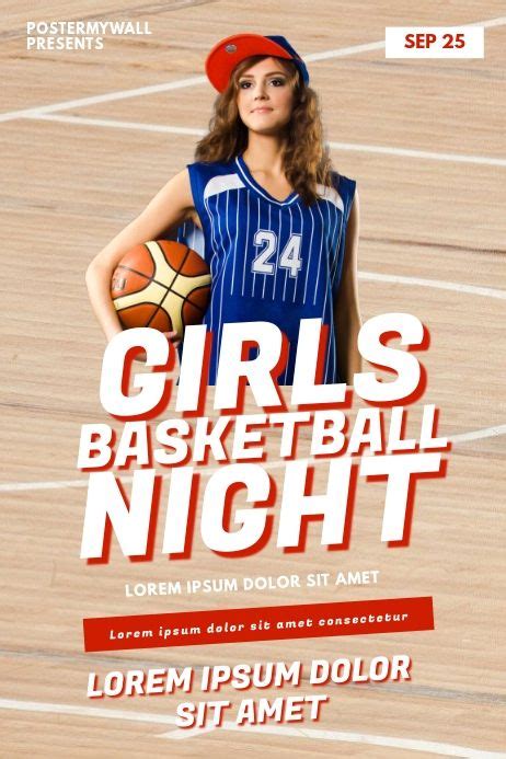 Girls Women Basketball Game Flyer Template Basketball Posters Womens