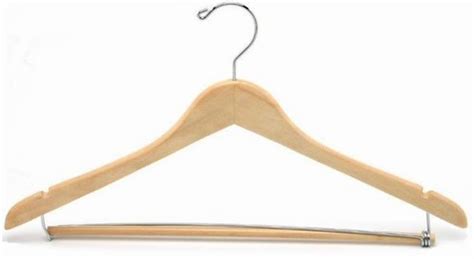 Contoured Wooden Suit Hanger Wlocking Bar Natural Product