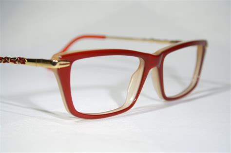 Womens Candy Red And Gold Italian Roccobarocco Feminine Etsy Designer Eyeglass Frames